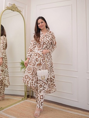 Tribal Print Cotton Co-ord Kurta Pant Set